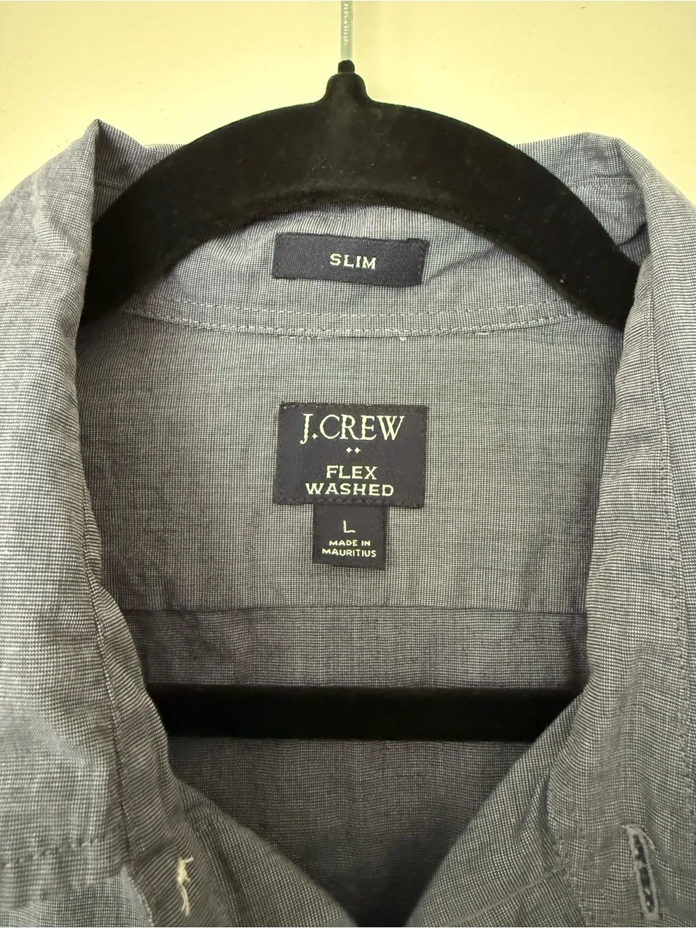 J. Crew Men’s Slim Button-Down Shirt in Chambray Blue